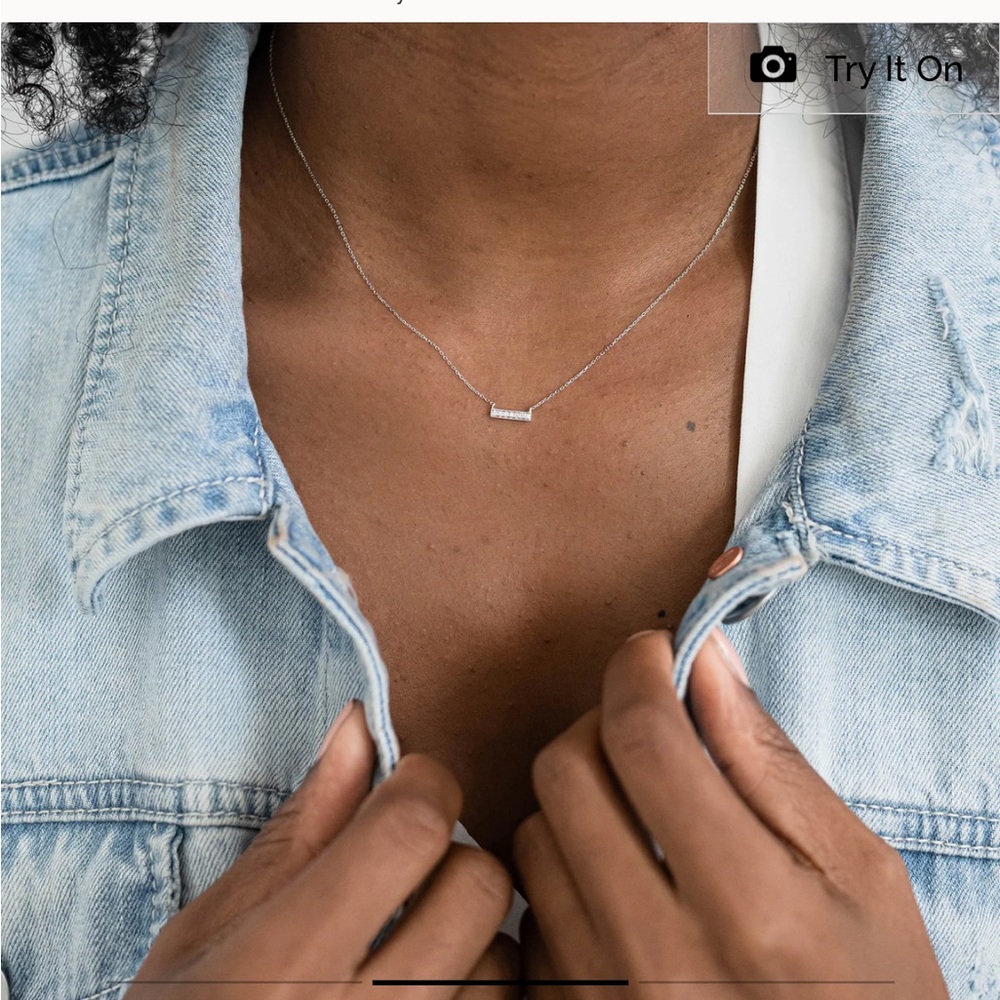 Dana Rebecca “Sylvie Rose” diamond bar necklace